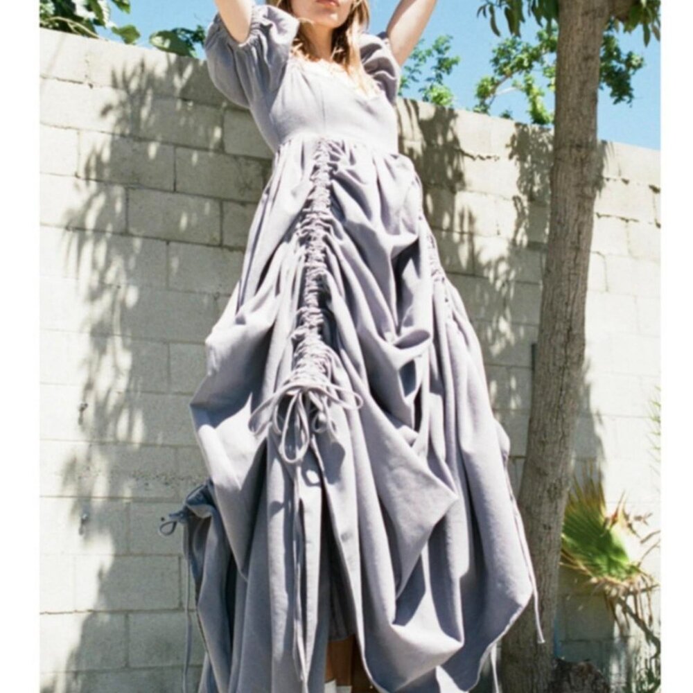 Fashion Brand Company Adjustable Lengths Gray Gown Dress Womens Large NWT Gazin